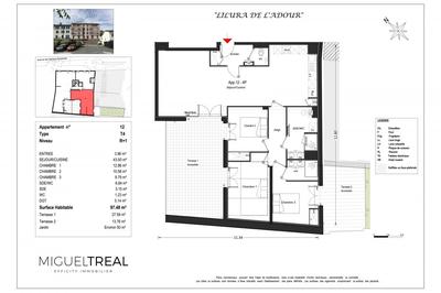 Appartement - 98 m² - 4 pièces