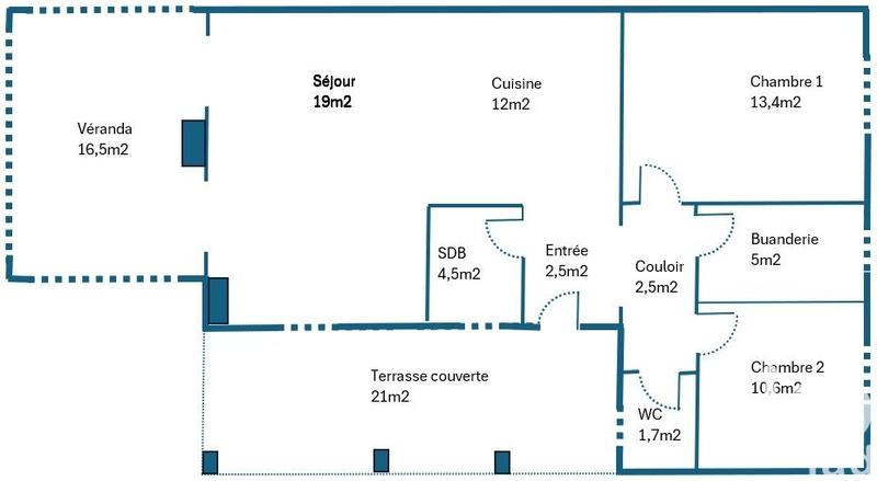 Maison - 87 m² - 4 pièces