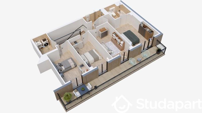 Chambre - 11 m² - 1 pièce