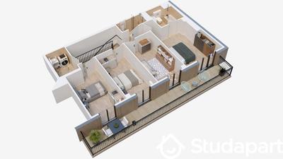 Chambre - 11 m² - 1 pièce