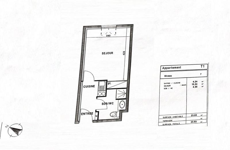 Appartement - 23 m² - 1 pièce