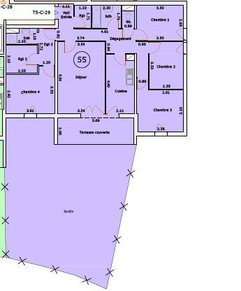 Appartement - 97 m² - 5 pièces