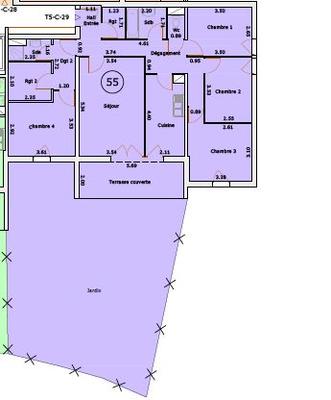 Appartement - 97 m² - 5 pièces