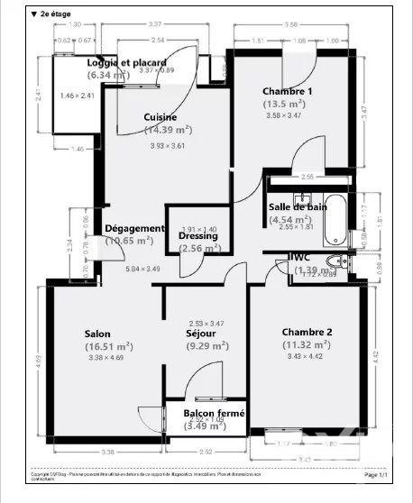 Appartement - 84 m² - 3 pièces