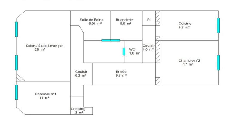 Appartement - 106 m² - 4 pièces
