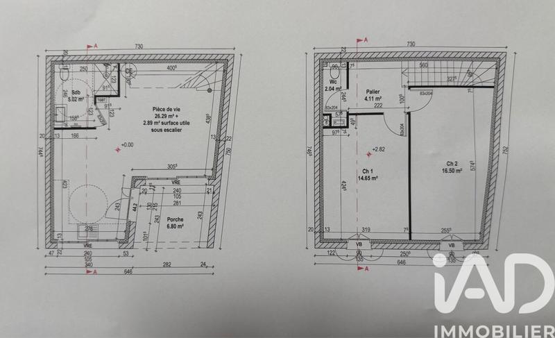 Maison - 66 m² - 3 pièces