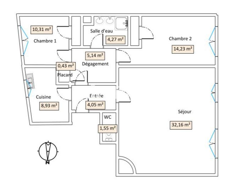 Appartement - 81 m² - 3 pièces
