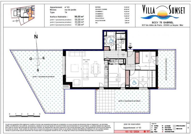 Appartement - 96 m² - 4 pièces