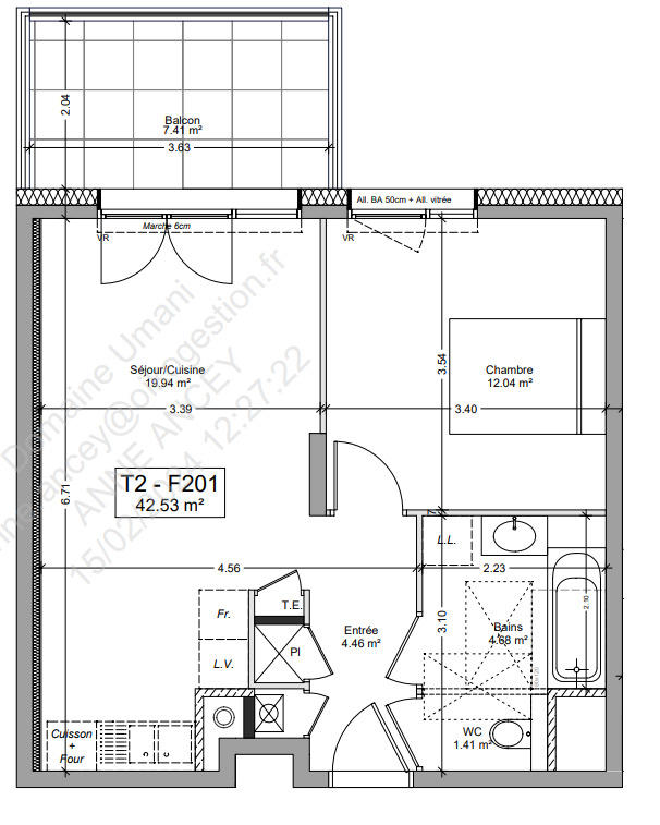 Appartement - 42 m² - 2 pièces