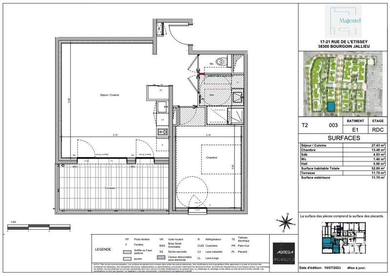 Appartement - 53 m² - 2 pièces