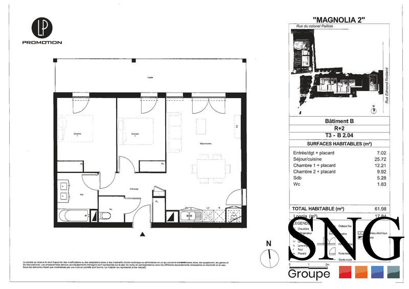 Appartement - 62 m² - 3 pièces