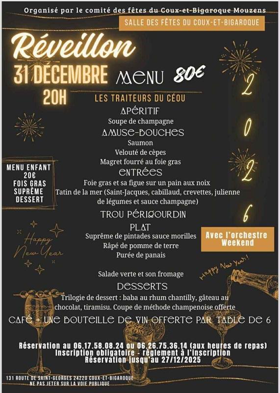 Réveillon du nouvel an | Coux et Bigaroque