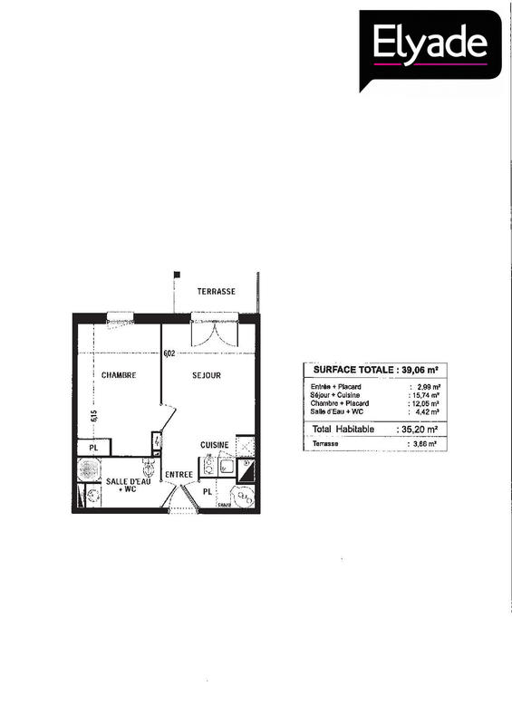 Appartement - 35 m² - 2 pièces