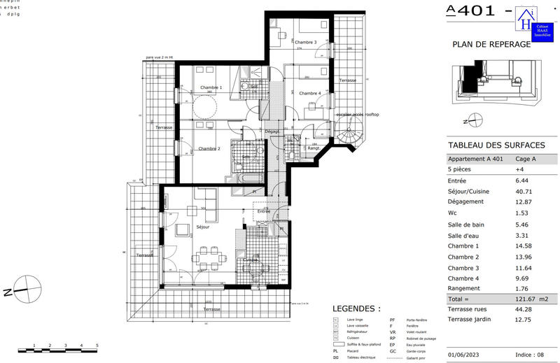 Appartement - 122 m² - 5 pièces