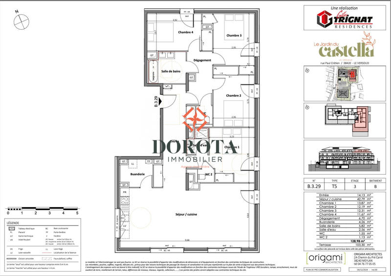 Appartement - 129 m² - 5 pièces