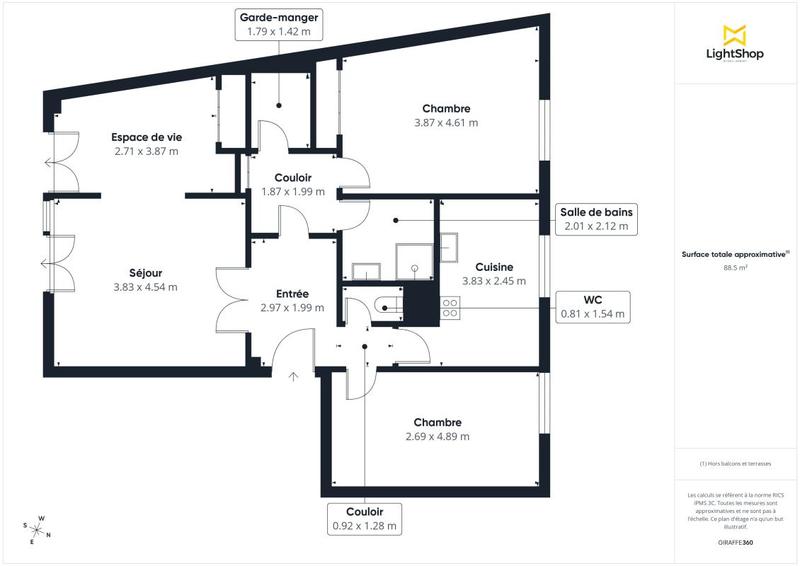 Appartement - 89 m² - 4 pièces