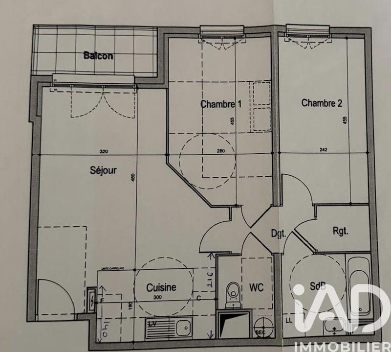 Appartement - 60 m² - 3 pièces