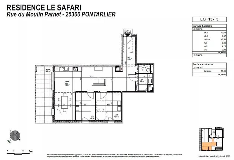 Appartement - 79 m² - 3 pièces