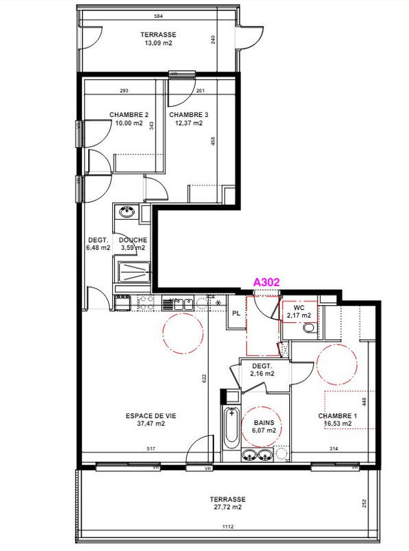 Appartement - 97 m² - 4 pièces