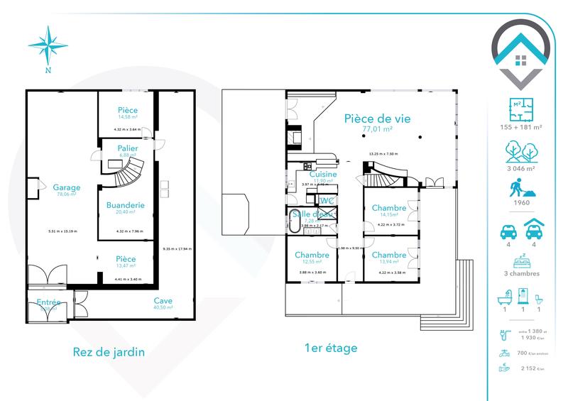 Maison - 155 m² - 6 pièces