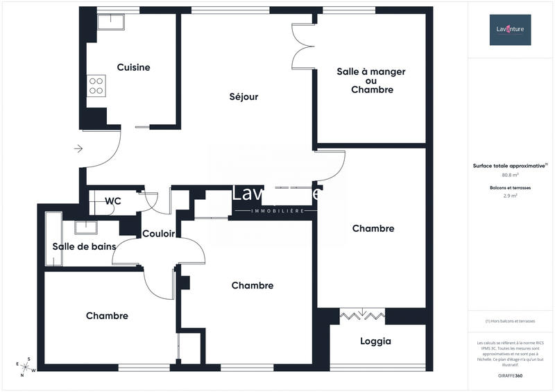 Appartement - 81 m² - 5 pièces
