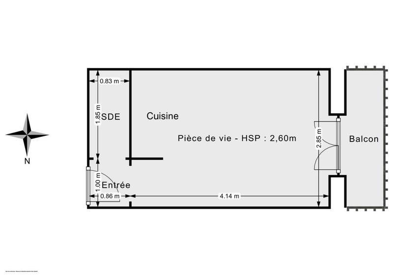 Appartement - 15 m² - 1 pièce