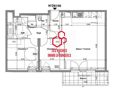Appartement - 62 m² - 3 pièces