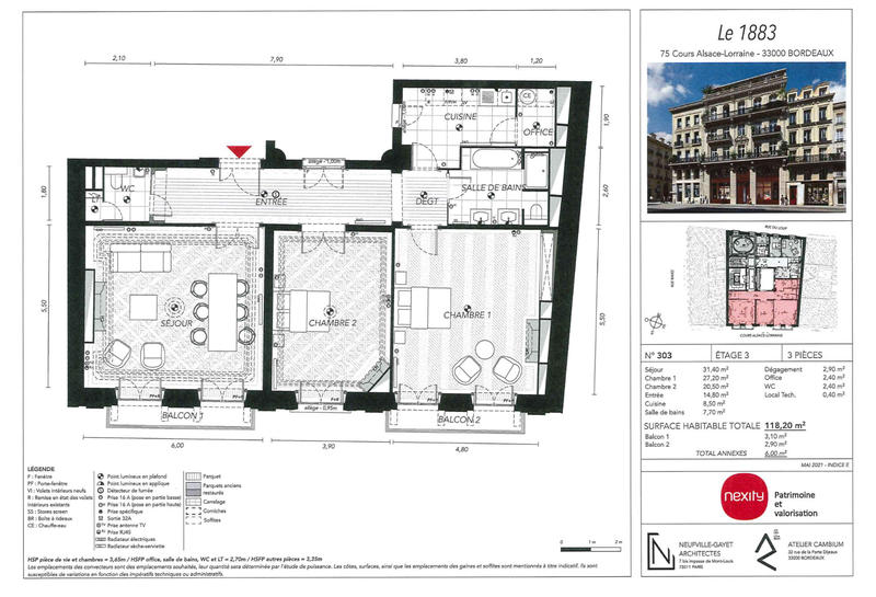Studio - 118 m² - 3 pièces