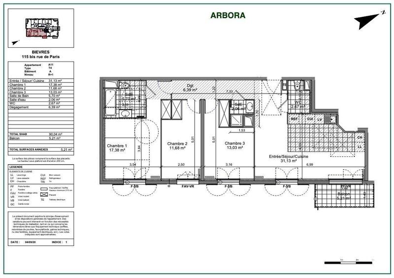 Appartement - 90 m² - 4 pièces
