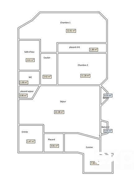 Appartement - 65 m² - 3 pièces