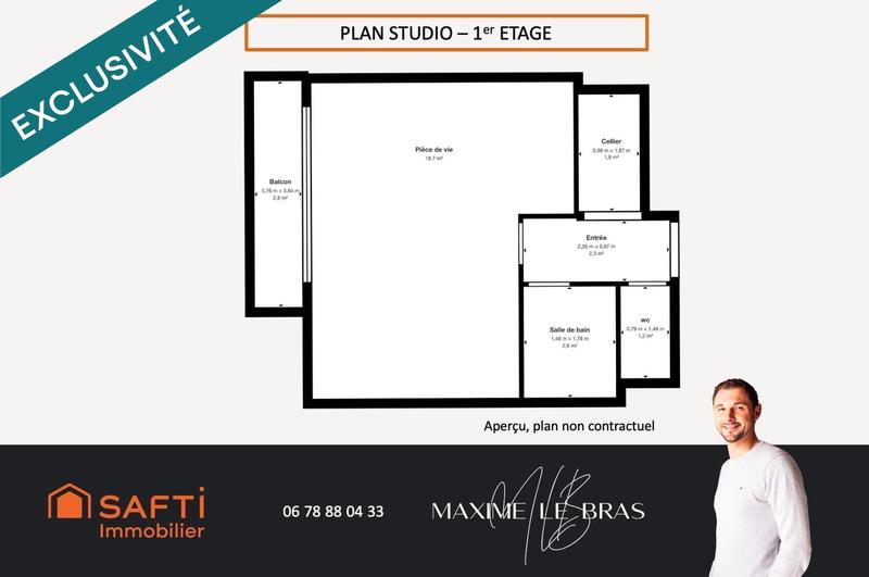 Appartement - 27 m² - 1 pièce