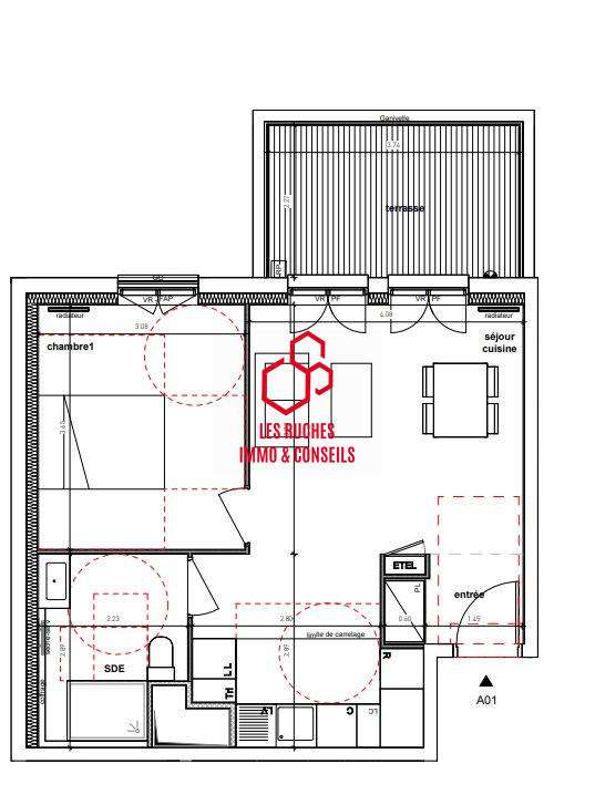 Appartement - 43 m² - 2 pièces