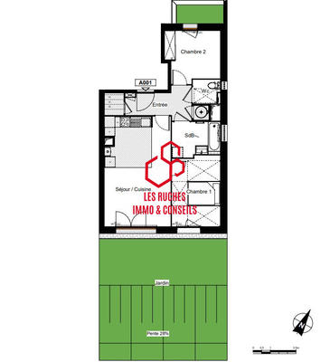 Appartement - 61 m² - 3 pièces