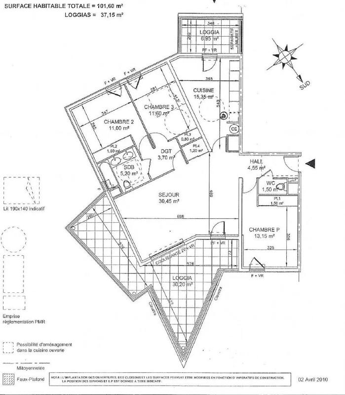 Appartement - 101 m² - 4 pièces