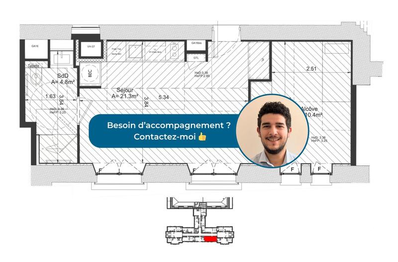 Appartement - 37 m² - 1 pièce