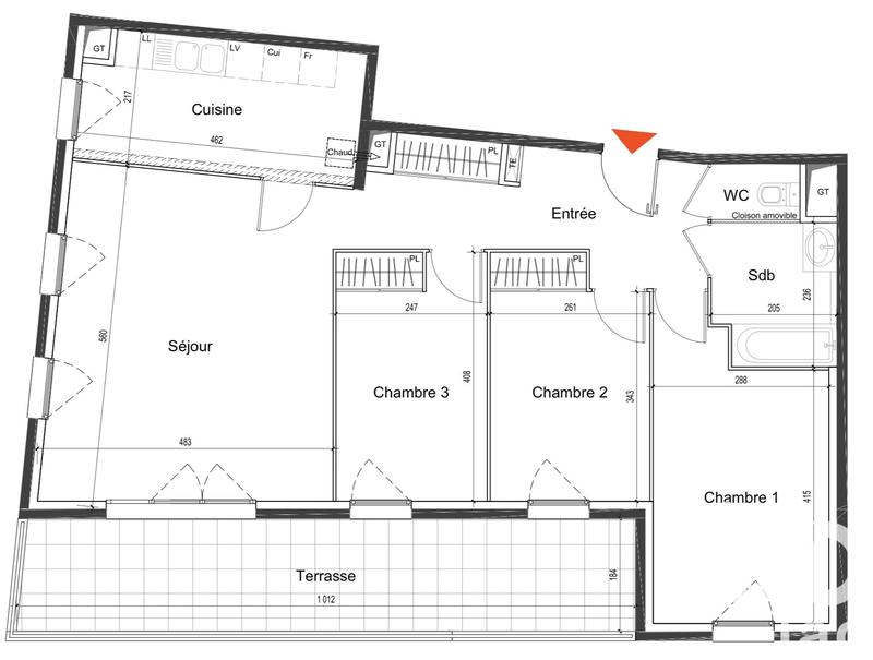 Appartement - 84 m² - 4 pièces
