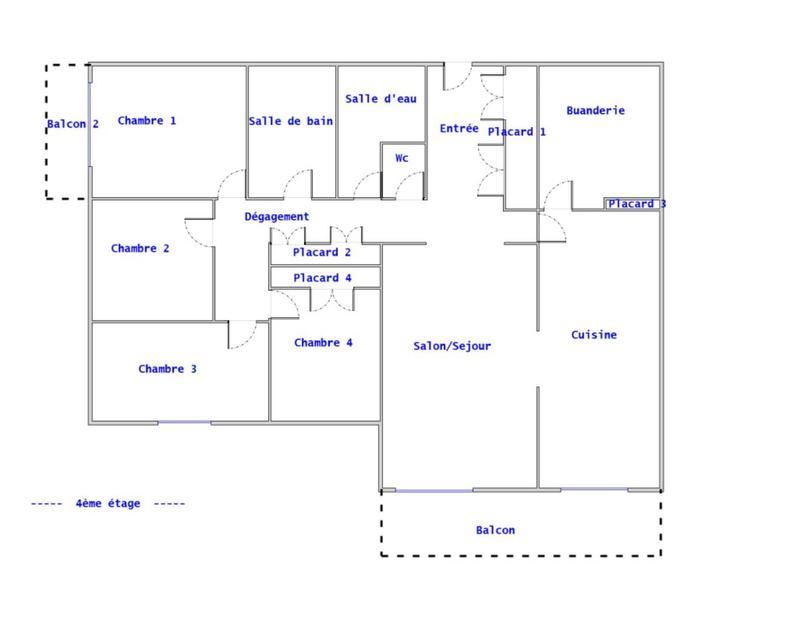 Appartement - 97 m² - 5 pièces