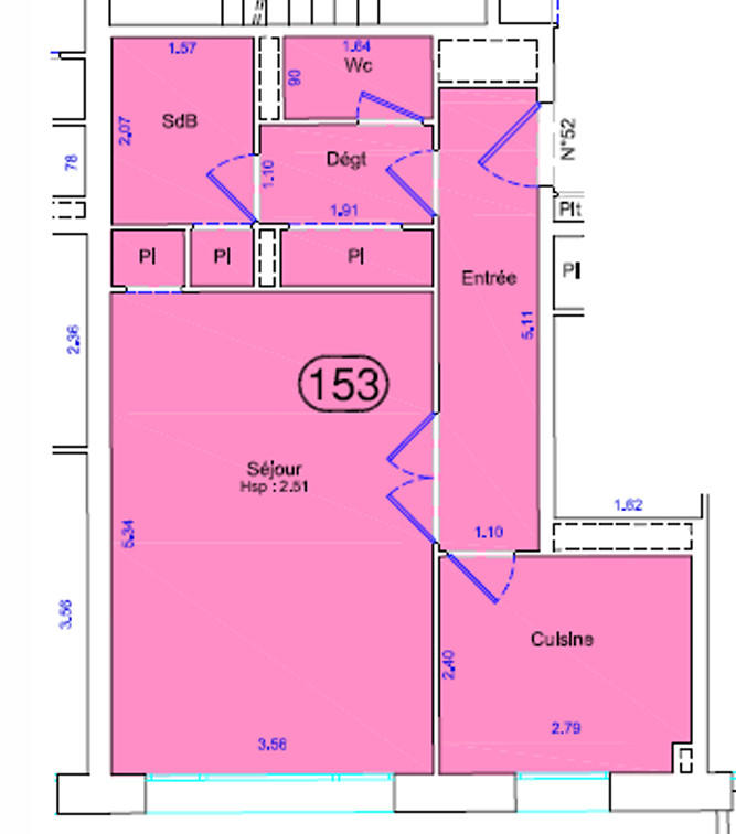 Appartement - 43 m² - 1 pièce