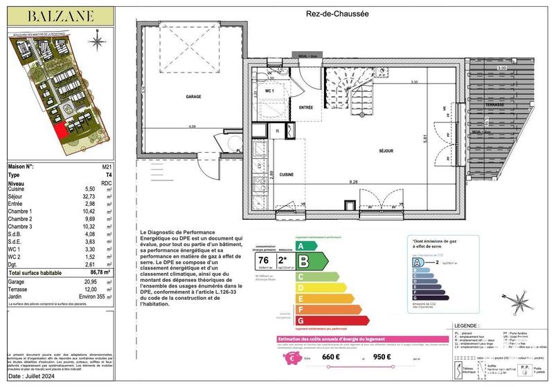 Maison - 87 m² - 4 pièces