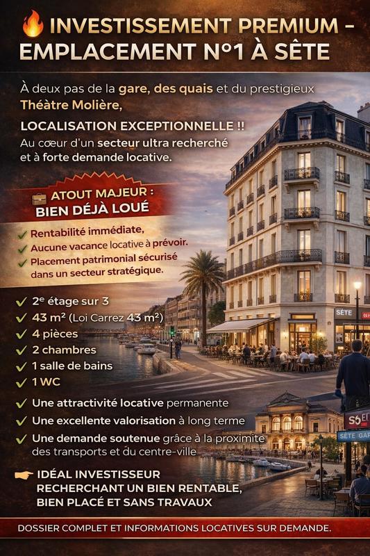 Appartement - 43 m² - 4 pièces