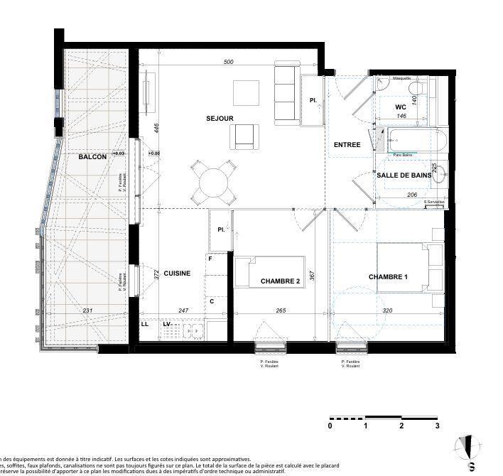 Appartement - 64 m² - 3 pièces