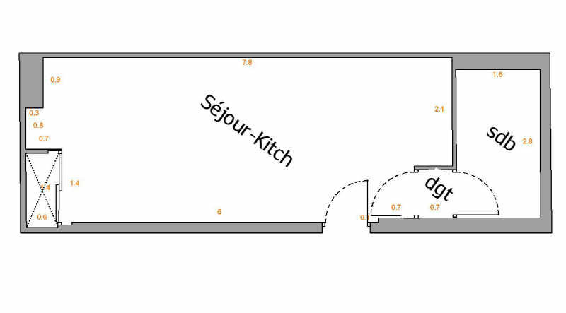 Appartement - 20 m² - 1 pièce