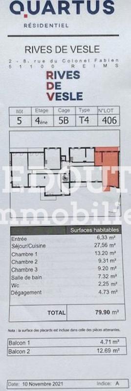 Appartement - 79 m² - 4 pièces