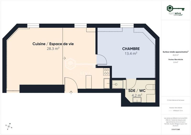 Appartement - 36 m² - 2 pièces