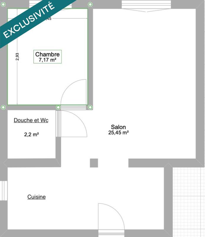 Appartement - 34 m² - 2 pièces