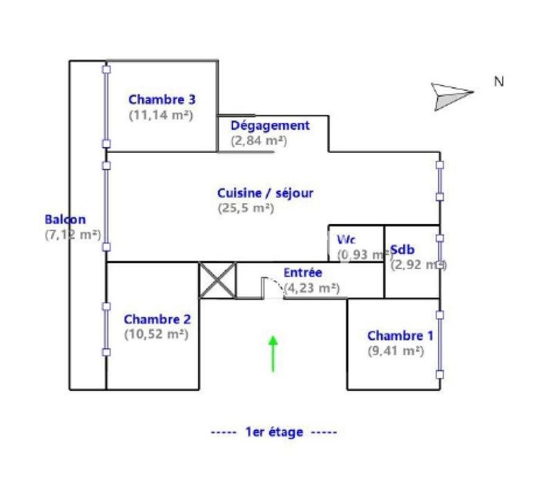 Appartement - 70 m² - 4 pièces