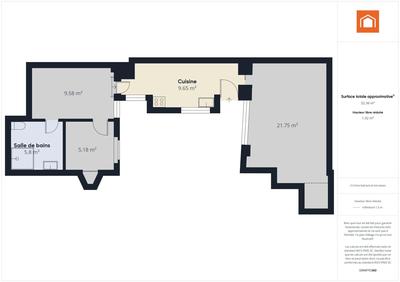 Appartement - 53 m² - 2 pièces