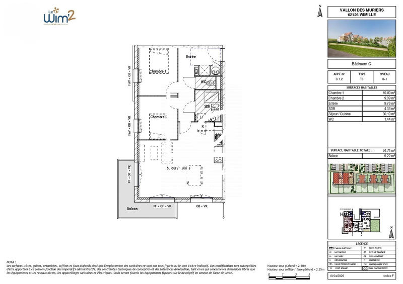 Appartement - 65 m² - 3 pièces