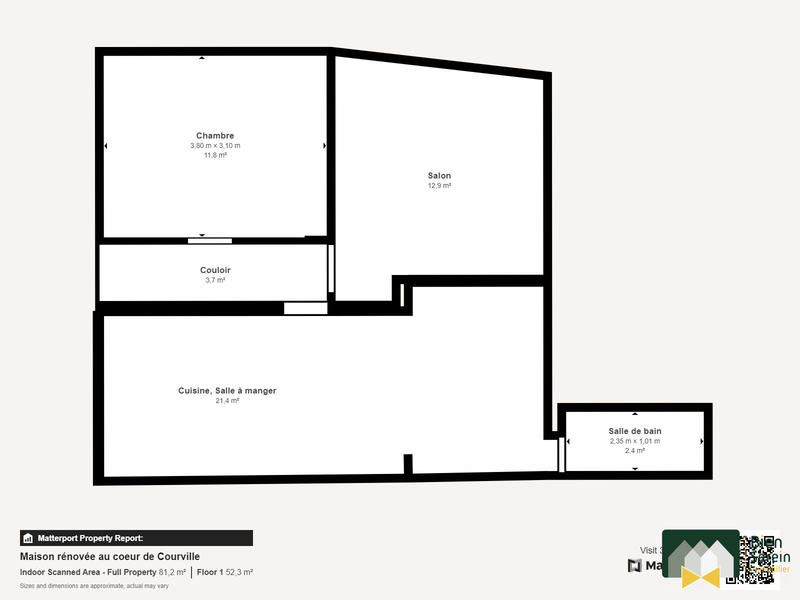 Maison traditionnelle - 66 m² - 3 pièces