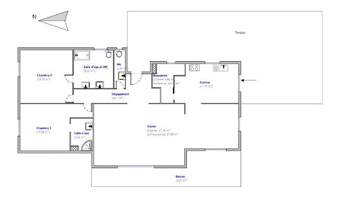 Appartement - 99 m² - 4 pièces